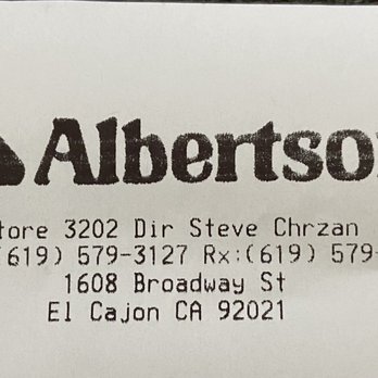 Albertsons - a close up of a business card - Grocery Near Me - El Cajon, California