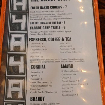 Area Four - Dessert menu - Pizza Near Me - Cambridge, Massachusetts