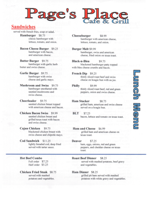 Menu photo 4 Page's Place Cafe & Grill Watertown, SD Menu photo 4 Page's Place Cafe & Grill Watertown, SD