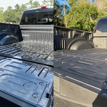 Global Protective Coatings - Before and after on our superior quality Rhino Pro truck bed liners. - Auto Customization Near Me - Tallahassee, Florida Global Protective Coatings - Before and after on our superior quality Rhino Pro truck bed liners. - Auto Customization Near Me - Tallahassee, Florida