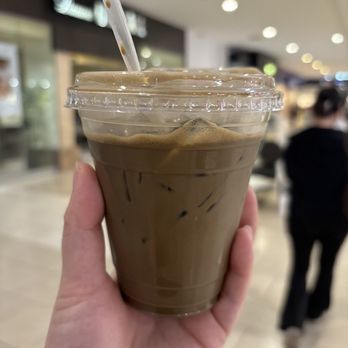 Churnt Creamery - hojicha latte after sipping - Desserts Near Me - Arcadia, California