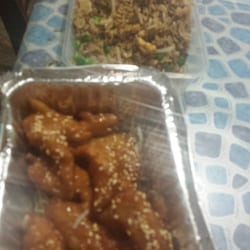 Green Ginger - Honey chicken and friend rice!