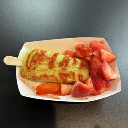 The Paleta Bar - Lime Paleta with tajin, chamoy, and fresh fruit