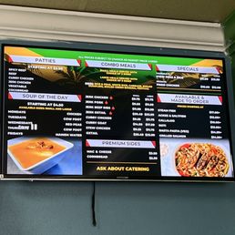 menu on the wall menu on the wall