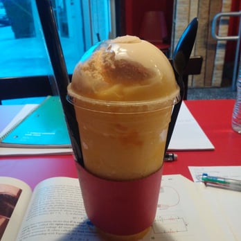 Tea Brick - Love at First Sight   Mango passion fruit blend with vanilla ice cream on top with a hint of tea.  Newton made it very well. - Tea Rooms Near Me - Monterey Park, California