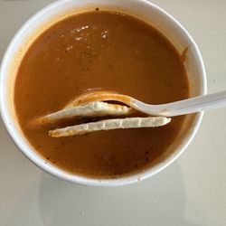 Deluxe Hamburgers - Roasted pepper soup