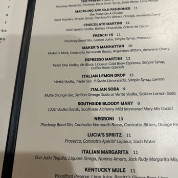 Anthonino's Taverna - My favorite. The cocktail menu - Greek Near Me - Saint Louis, Missouri