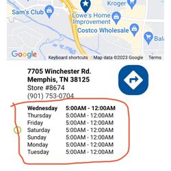 Murphy Express #8674 - current hours of operation
