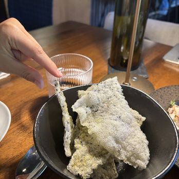 Restaurant Gish - Rice chips for ceviche (1st course) - New American Near Me - Santa Clara, California Restaurant Gish - Rice chips for ceviche (1st course) - New American Near Me - Santa Clara, California