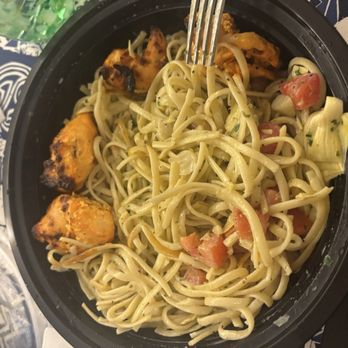 Panini Kabob Grill - Pesto Linguine With Chicken without the Pesto - Mediterranean Near Me - Brea, California Panini Kabob Grill - Pesto Linguine With Chicken without the Pesto - Mediterranean Near Me - Brea, California
