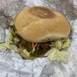 Feathered Friend - May not look like much, but it's the 2nd-best chicken sandwich I've ever ate.