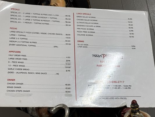 Menu photo 1 Pizza Pirate Parlier, CA Menu photo 1 Pizza Pirate Parlier, CA