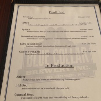 Blue Collar Brewery - Drink menu - Breweries Near Me - Poughkeepsie, New York Blue Collar Brewery - Drink menu - Breweries Near Me - Poughkeepsie, New York