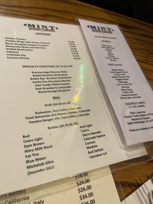 Menu photo 1 Mint Steakhouse Silverthorne, CO