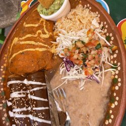 Mary's - Mary's special with a chile rellano and two chicken mole enchiladas