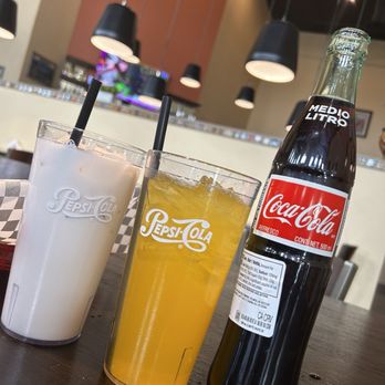 Restaurante Uruapan - Aguas frescas and Coke bottle - Mexican Near Me - Yakima, Washington