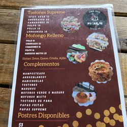 El Más Allá Pikabar - Menu