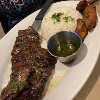 Lazaro's Cuban Cuisine - Skirt steak with chimmichuri - Cuban Near Me - Roswell, Georgia Lazaro's Cuban Cuisine - Skirt steak with chimmichuri - Cuban Near Me - Roswell, Georgia