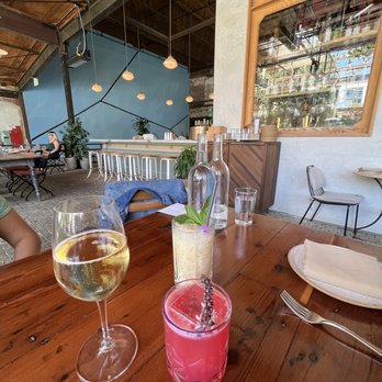Manuela - Prosecco, Florida Man, Piña Colada (tasted like Calpico) - New American Near Me - Los Angeles, California Manuela - Prosecco, Florida Man, Piña Colada (tasted like Calpico) - New American Near Me - Los Angeles, California