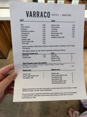 Menu photo 1 Varraco Coffee + Roasters Palm Desert, CA