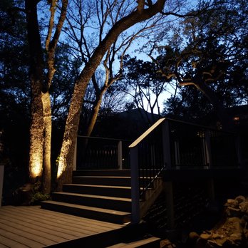 Outdoor Lighting Perspectives - Looking from the house back towards the new deck and lights. - Lighting Fixtures & Equipment Near Me - Austin, Texas