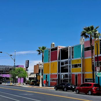 Downtown Container Park - A view of the container park exterior. - Shopping Centers Near Me - Las Vegas, Nevada Downtown Container Park - A view of the container park exterior. - Shopping Centers Near Me - Las Vegas, Nevada