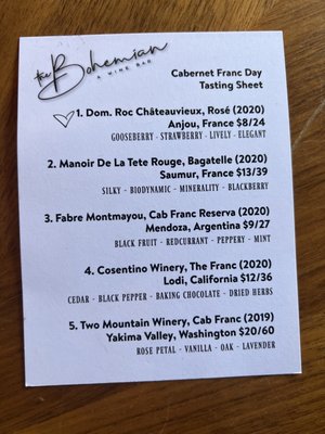 Menu photo 3 The Bohemian: A Wine Bar Charlotte, NC Menu photo 3 The Bohemian: A Wine Bar Charlotte, NC