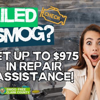 California Mobile Smog - We're Excited to Announce!
Our shop is now approved for the Smog Free Clark County Program!
If your vehicle failed a smog test, you may - Smog Check Stations Near Me - Las Vegas, Nevada California Mobile Smog - We're Excited to Announce!
Our shop is now approved for the Smog Free Clark County Program!
If your vehicle failed a smog test, you may - Smog Check Stations Near Me - Las Vegas, Nevada