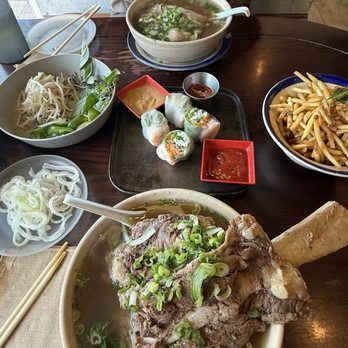 All About Pho - Nước Mắm Fries (Fish Sauce Fries) , Gỏi Cuốn (Spring Rolls), Phở Sườn Bò [2 Bones] - Rib Bone Phở, - Vietnamese Near Me - Cerritos, California