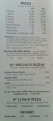 Menu photo 1 Boomerelli's Pizza Elkhart, IN Menu photo 1 Boomerelli's Pizza Elkhart, IN