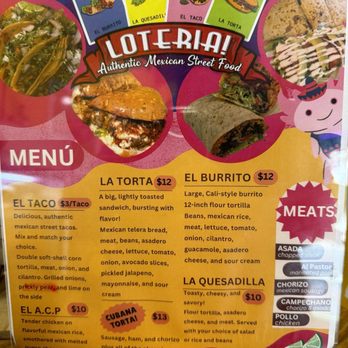 Loteria - Menu - Mexican Near Me - Salisbury, North Carolina