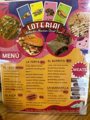 Menu photo 1 Loteria Salisbury, NC