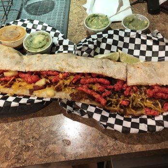 Aparicios - Half Carne Asada & half Al Pastor, added hot cheetos - Food Trucks Near Me - Austin, Texas