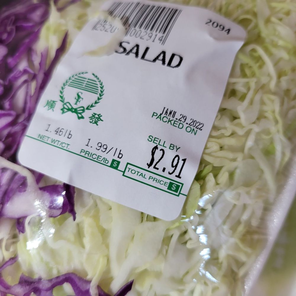 Prepped cabbage. Prepped cabbage.
