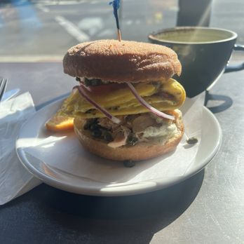 Old Soul @ 40 Acres - Smoked salmon breakfast sandwich - Coffee & Tea Near Me - Sacramento, California Old Soul @ 40 Acres - Smoked salmon breakfast sandwich - Coffee & Tea Near Me - Sacramento, California