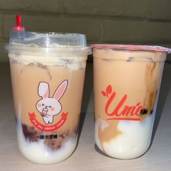 Ume Tea - Mochi Red Bean Milk Tea with cheese foam , Black Tea Latte w/ Taro & Mochi - Coffee & Tea Near Me - Cupertino, California