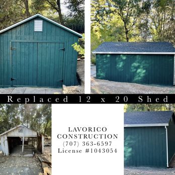 Lavorico Construction - Replaced 12 x 20 Shed - General Contractors Near Me Lavorico Construction - Replaced 12 x 20 Shed - General Contractors Near Me
