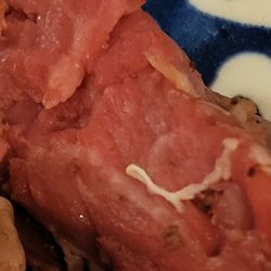 Uber - Today's not refunded well done prime rib full of bone shards and other zoonotic delights.