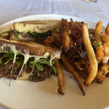 Rainbow Lodge - Braised Short Rib and Cheddar Grilled Cheese Sandwich - New American Near Me - Houston, Texas