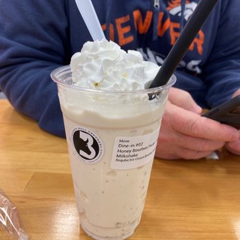 Buzzed Bull Creamery - Honey bourbon pecan shake absolutely delicious. Staff helpful and informative, and holy cow you can taste the bourbon! Highly recommended - Desserts Near Me - Pigeon Forge, Tennessee