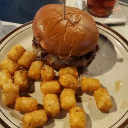 Zully's Bar & Grille - PB&J Burger was amazing! Already ate a lot of the tots!
