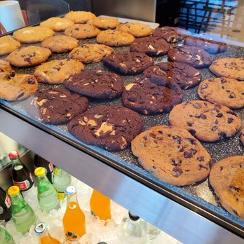 Urbane Cafe - Cookies and bottled beverages on display near cashier - New American Near Me - Henderson, Nevada
