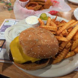 Their awesome big ass cheeseburger n fries. BEST BURGER IN TOWN !! Thanks chef !!!