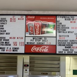Pit Stop Deli - Menu 2021
