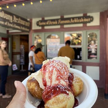 Solvang Restaurant - 3 VEBLESKIVER A LA MODE - Scandinavian Near Me - Solvang, California