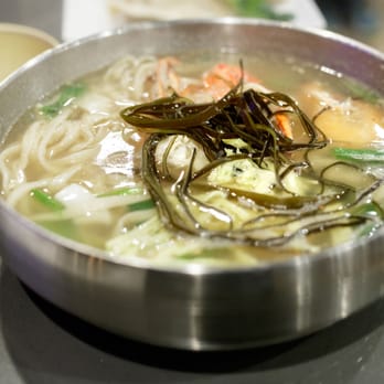 Tofu Plus - HaeMul Kalguksoo "hand cut noodles soup with seafood" $13 - Korean Near Me - Cupertino, California Tofu Plus - HaeMul Kalguksoo "hand cut noodles soup with seafood" $13 - Korean Near Me - Cupertino, California