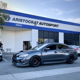 Exterior outside entrance of Aristocrat Autosport - 2021 WRX Lowered and riding on 18x9.5 +40 Enkei NT03+M Wheels! - Chino, California Exterior outside entrance of Aristocrat Autosport - 2021 WRX Lowered and riding on 18x9.5 +40 Enkei NT03+M Wheels! - Chino, California