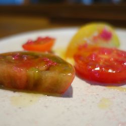 Restaurant Relæ - Danish Heirloom Tomatoes, Olive Oil, Rose Salt @endoedibles on Instagram for more