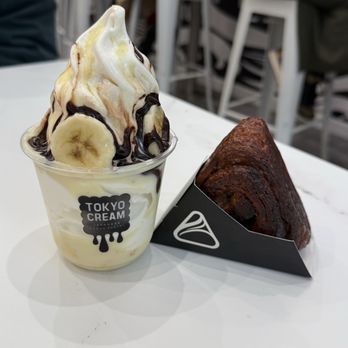 Tokyo Cream - Tokyo Banana Soft Serve (left) & Kouinigiri (right) | IG: @nomwithelaine - Desserts Near Me - San Francisco, California Tokyo Cream - Tokyo Banana Soft Serve (left) & Kouinigiri (right) | IG: @nomwithelaine - Desserts Near Me - San Francisco, California