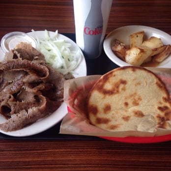 Dengeos - Gyro plate with Greek potatoes - Greek Near Me - Buffalo Grove, Illinois